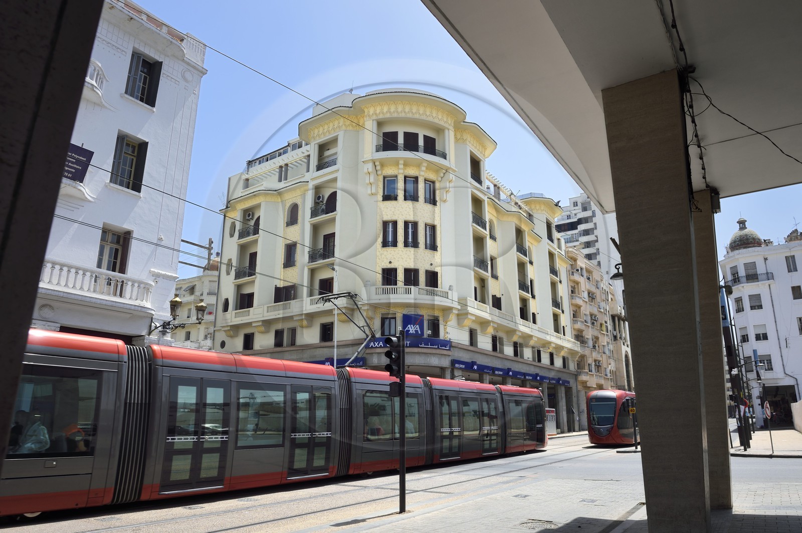 Maroc, Casablanca, boulevard Mohammed V, architecte Marius Boyer (construit entre 1922 et 1927)