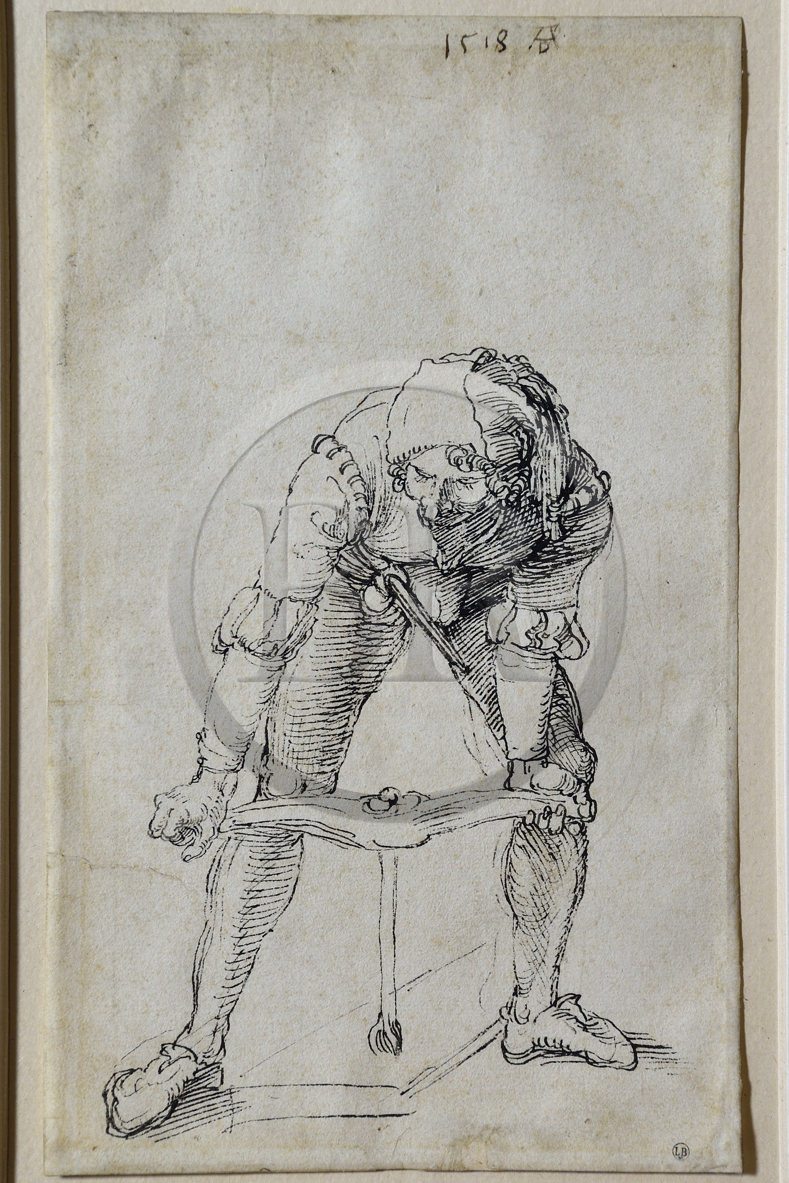 France, Pyrenees Atlantiques, Basque Country, Bayonne, Bonnat-Helleu Museum, Museum of Fine Arts, drawing by Albrecht Dürer, study of an Executioner tapping the wood of the cross