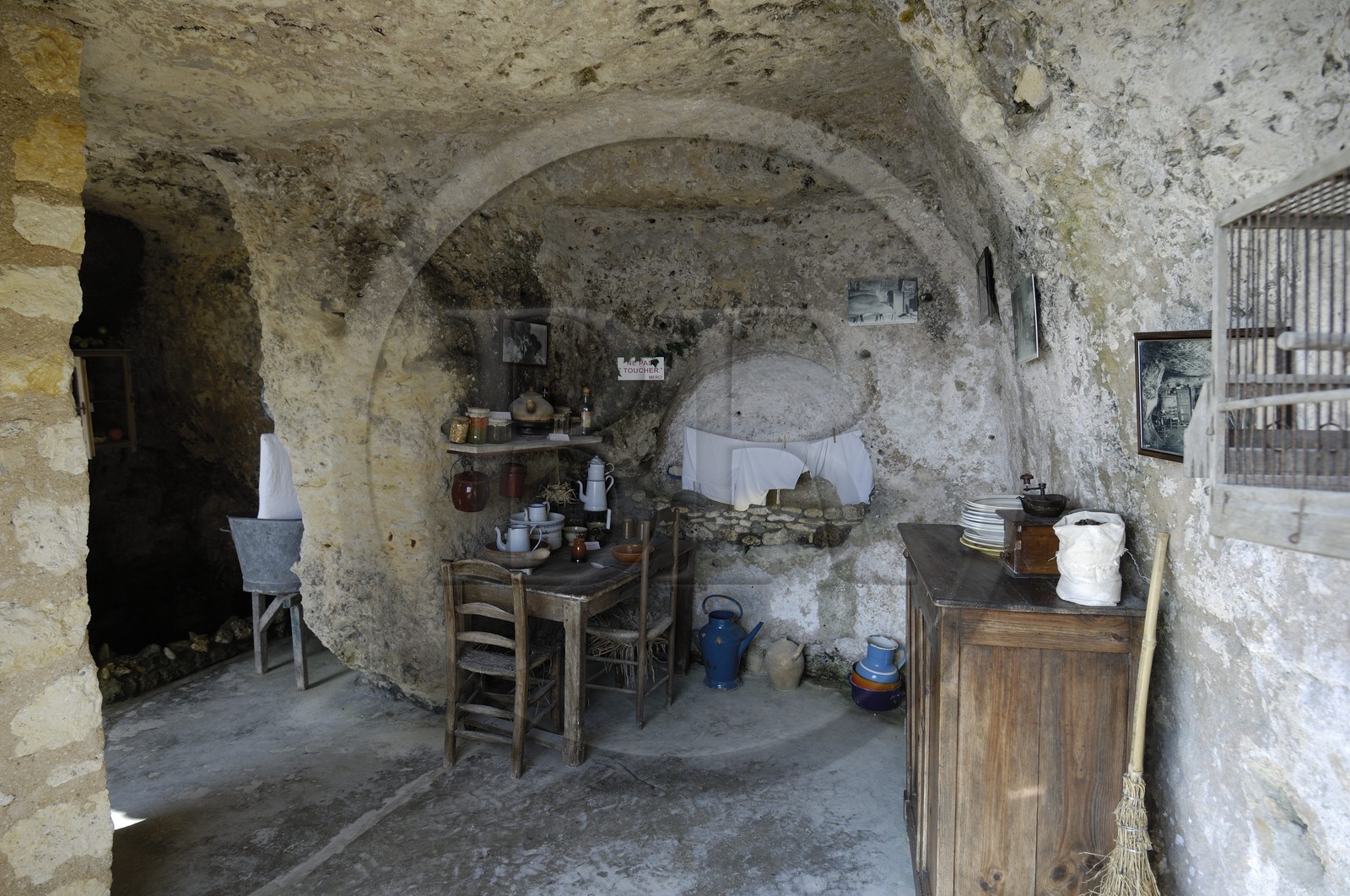 France, Charente-Maritime (17), Meschers-sur-Gironde, reconstitution historique dans les grottes du Regulus
