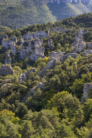 France, Aveyron (12), Causses et les Cévennes, paysage culturel de l'agro-pastoralisme méditerranéen, classés Patrimoine Mondial de l'UNESCO, Causse Noir, La Roque-Sainte-Marguerite, chaos de Montpellier-le-Vieux, la Cité de Pierres