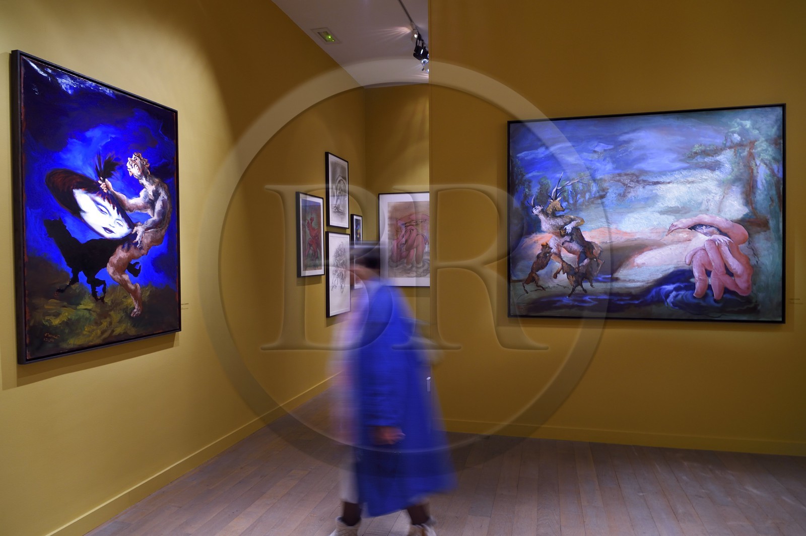 France, Paris, Le Marais District, Musee de la Chasse et de la Nature (Museum of hunting and nature) in the Hotel de Guenegaud, exhibition Diane and Actéon from the works of the painter Gérard Garouste