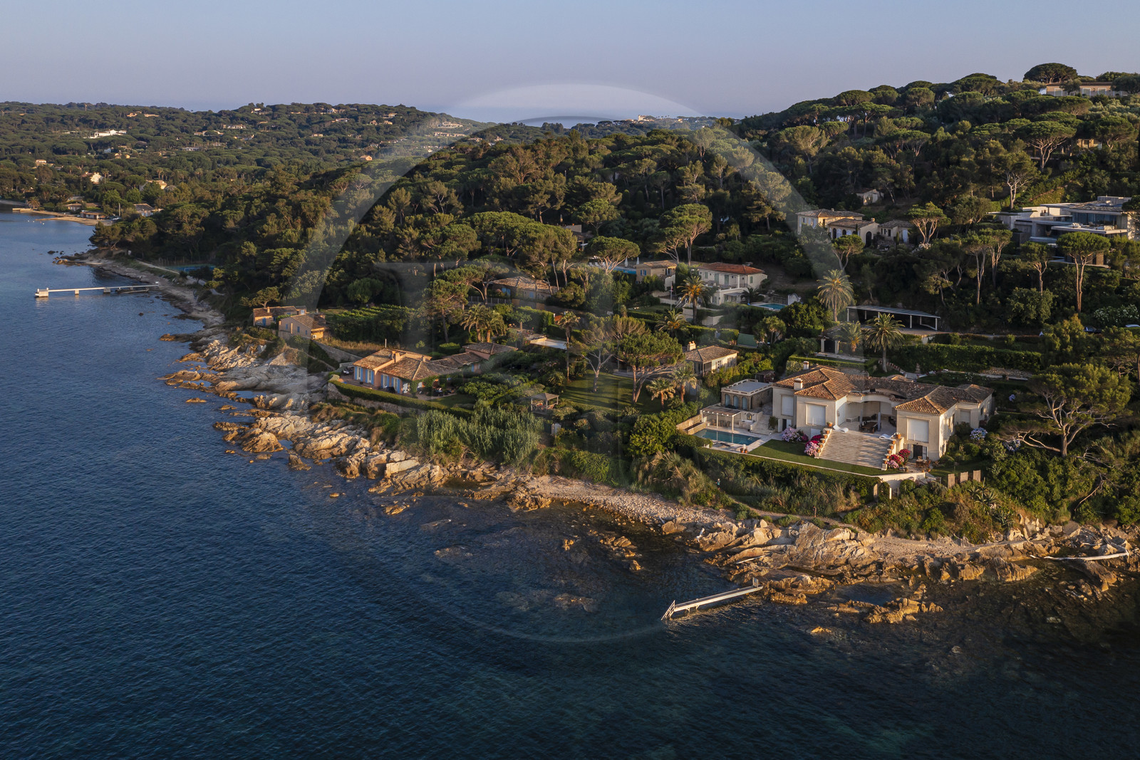 France, Var, Saint-Tropez, the Graniers path east of the city (aerial view)