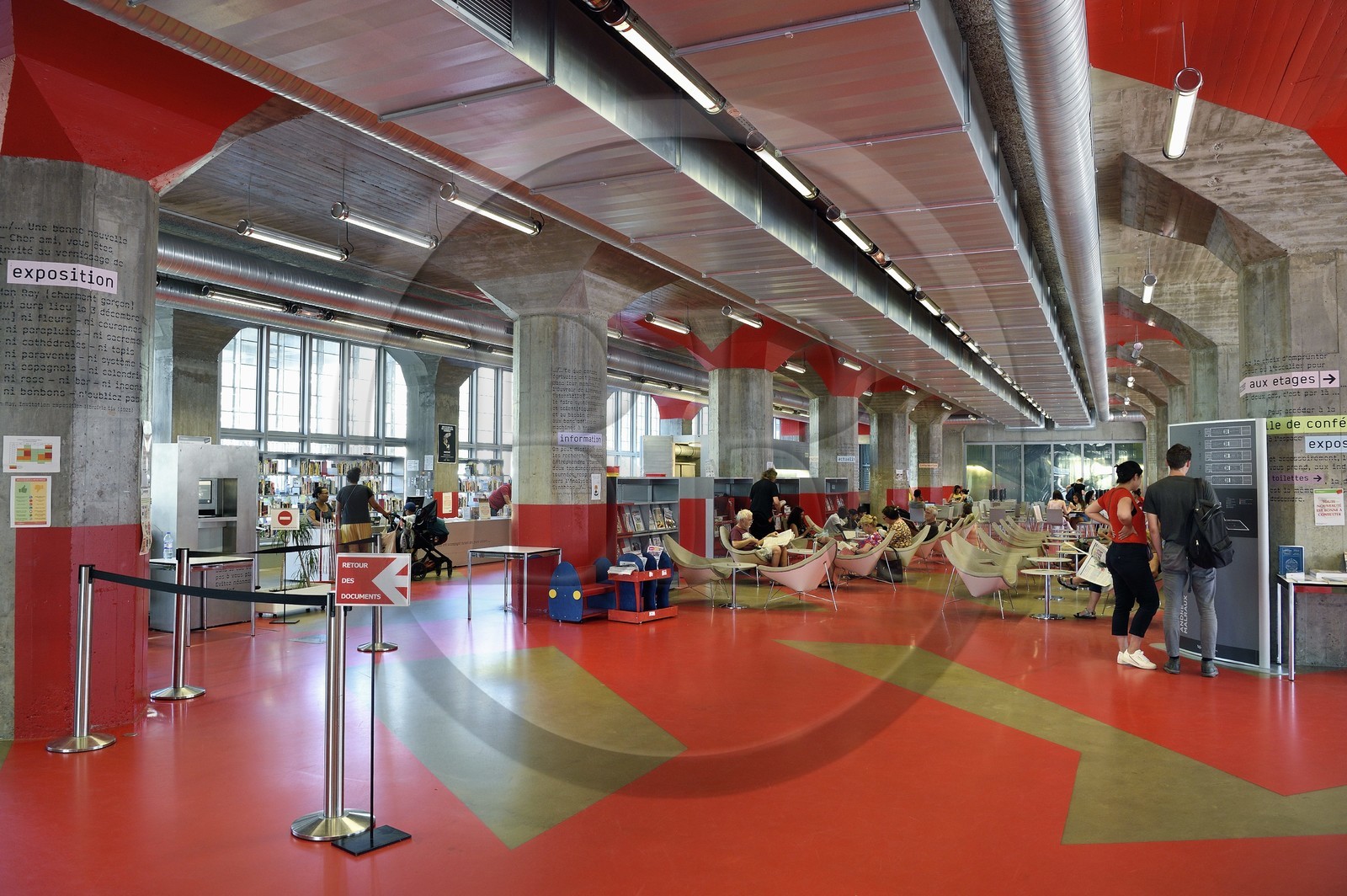 France, Bas-Rhin (67), Strasbourg, amenagement du port du Rhin et reconversion du mole du Bassin d'Austerlitz, la médiathèque André Malraux