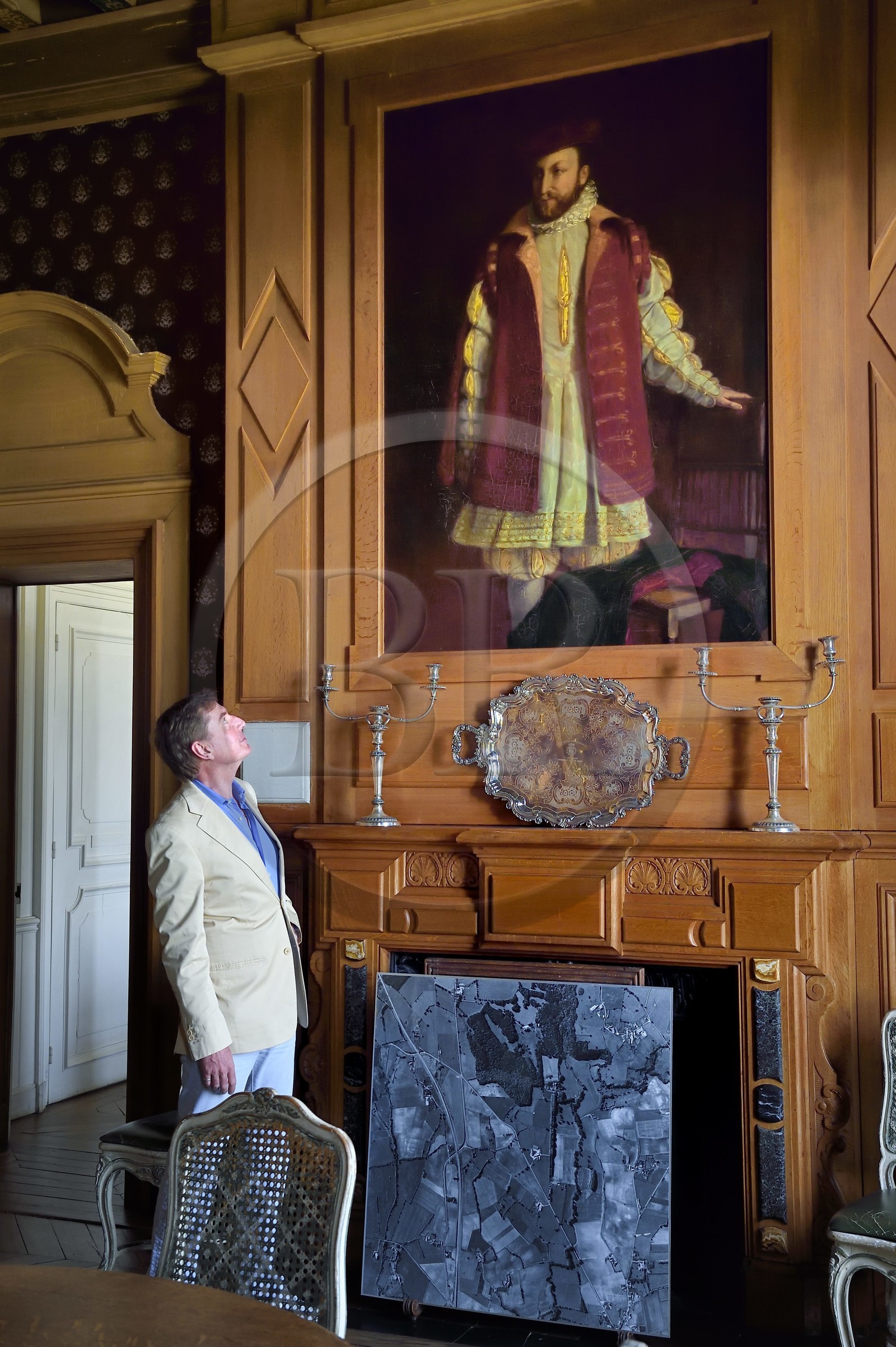 France, Allier (03), former province of Bourbonnais, Besson, Nouveau-Bostz castle belonging to the Prince Charles Henri de Lobkowicz descendant of the Bourbon-Parma