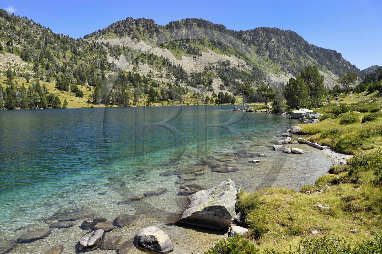 France, Hautes-Pyrénées (65), Saint-Lary-Soulan et Vielle-Aure, Réserve naturelle nationale du Néouvielle, randonnée des lacs du Neouvielle, lac d'Aumar