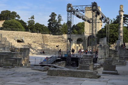 France, Bouches-du-Rhône (13), Arles, le théâtre antique du Ier siècle av JC classés Patrimoine Mondial de l'UNESCO
