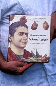 France, Haute Garonne, Saint Bertrand de Comminges village, labelled Les Plus Beaux Villages de France (The Most Beautiful Villages of France), roman cooking recipes book of the chef Renzo Pedrazzini (Lugdunum restaurant)