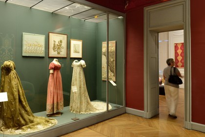 France, Rhône (69), Lyon, site historique classé Patrimoine Mondial de l'UNESCO, musée des Tissus et des Arts décoratifs, salle de la soierie lyonnaise sous le Premier Empire