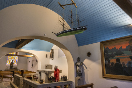 France, Cotes-d'Armor, Cote de Granit Rose, Perros-Guirec, Ploumanac'h, the Saint-Guirec chapel