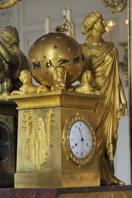 France, Yvelines, Chateau de Versailles, listed as World Heritage by UNESCO, the Grand Trianon, the Queen of Belguim's bedroom, Napoleon pendulum of 1811
