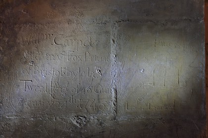 France, Charente-Maritime, La Rochelle, the Porte Royale (Royal Gate) built between 1706 and 1723, English prisoners graffiti in the guard room