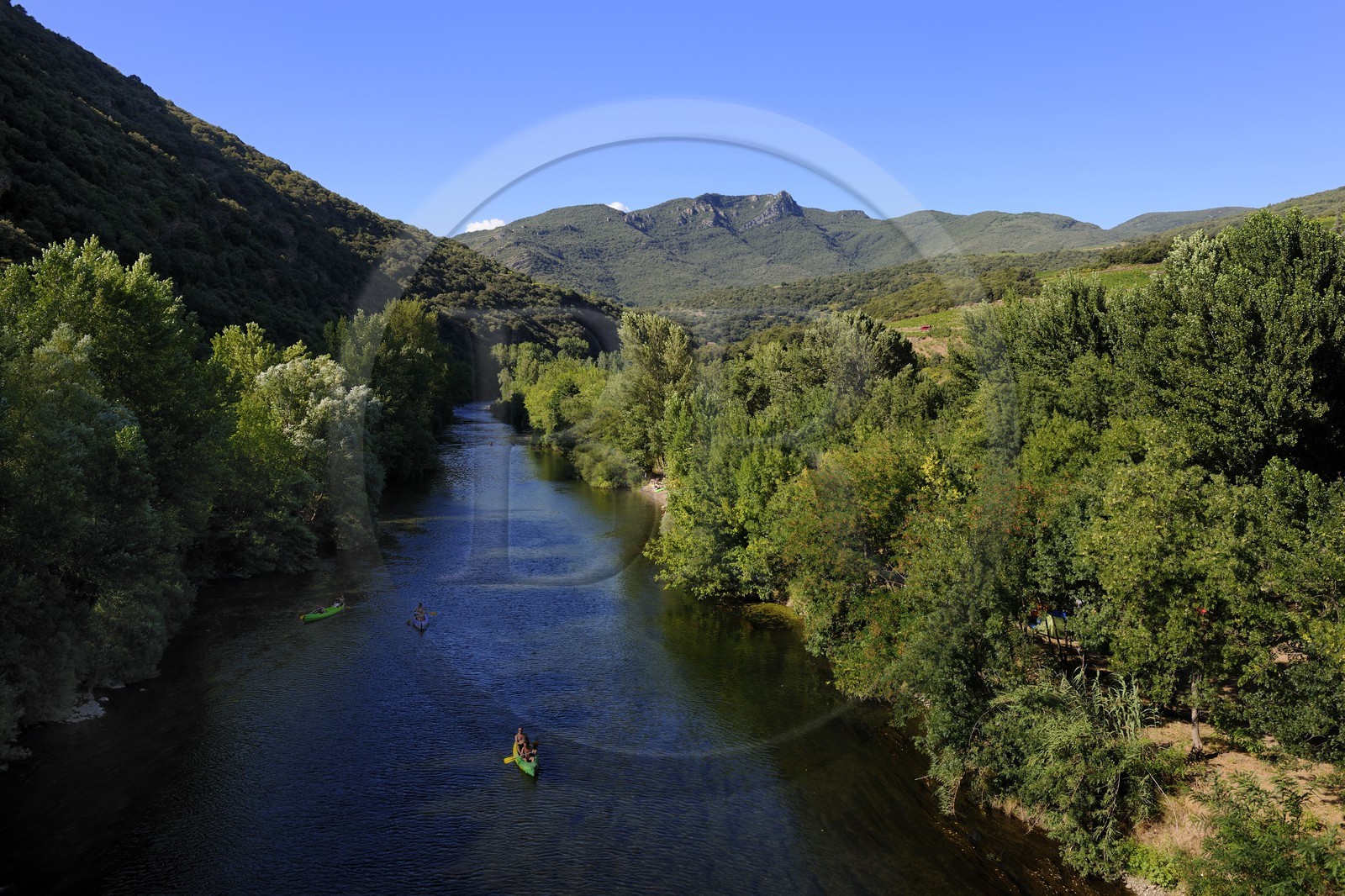 France, Hérault (34), vallée de l' Orb à Ceps, descente en canoë-kayak de la rivière Orb