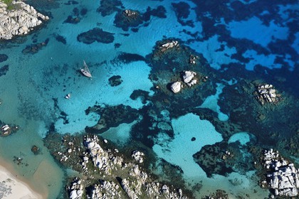 France, Corse du Sud, Bonifacio, Lavezzi Islands Nature Reserve (aerial view)