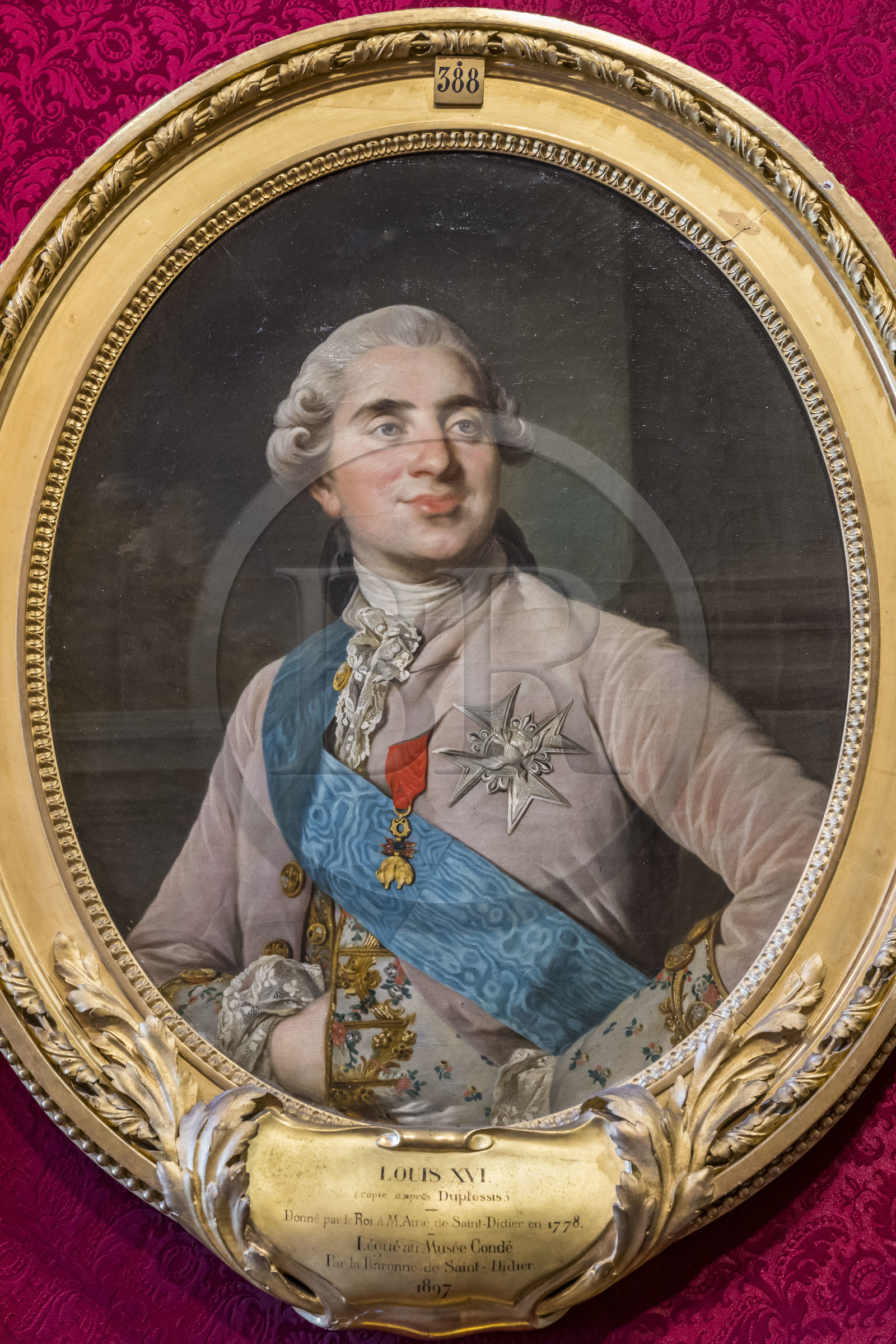 France, Oise (60), Chantilly, le chateau de Chantilly, le musée Condé, la galerie de Peinture, Louis XVI, copie d'après Duplessis