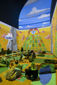 France, Paris (75), Bois de Boulogne, la fondation Louis Vuitton de l'architecte Frank Gehry, exposition David Hockney 25, Hockney Peint l'Opéra, réadaptation musicale et visuelle conçue spécialement pour cette salle à partir de ses dessins et décors pour différents opéras