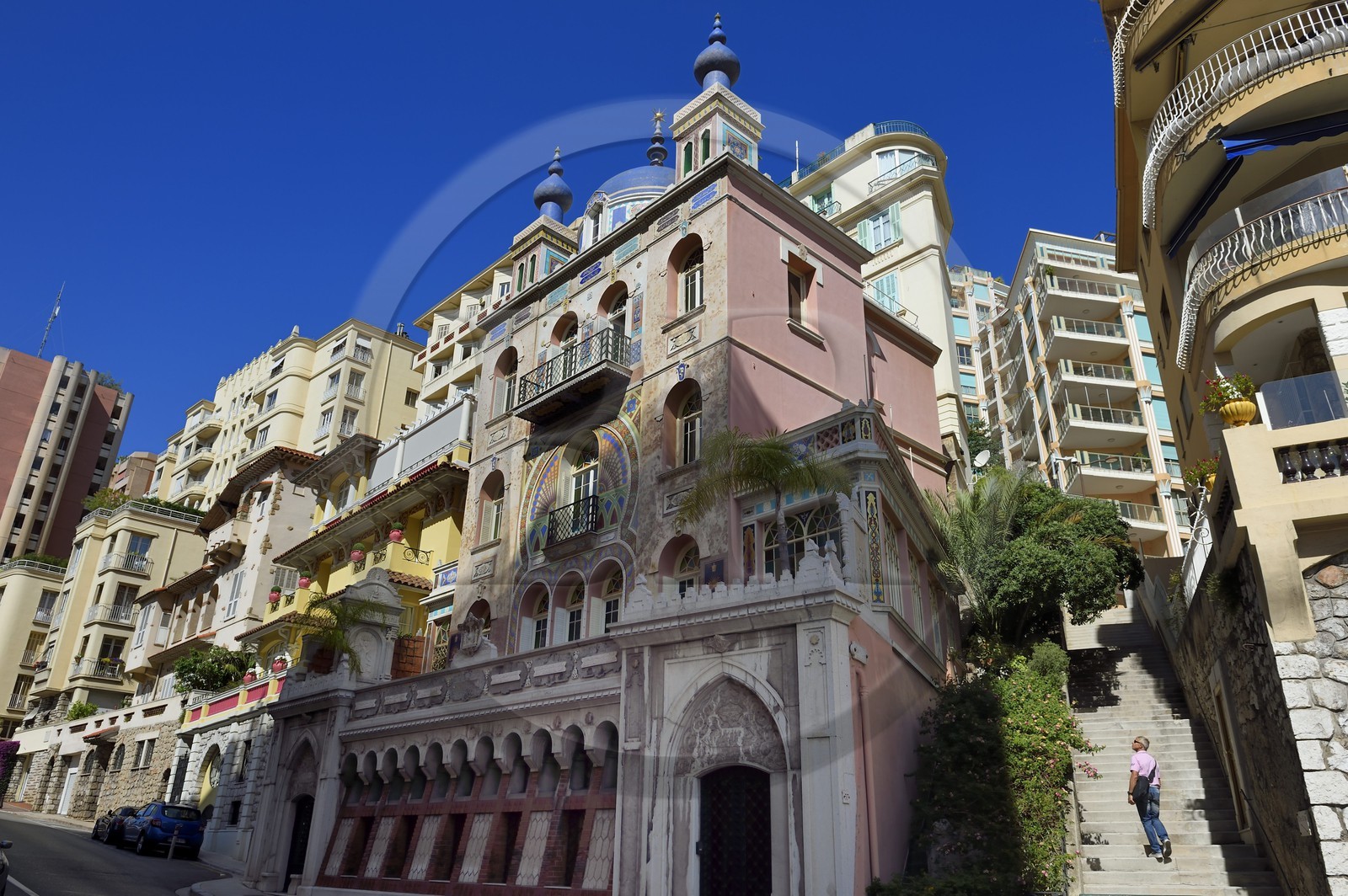 Principauté de Monaco, Monaco, quartier Moneghetti, Villa Danichgah de style persan sur le boulevard du Jardin Exotique