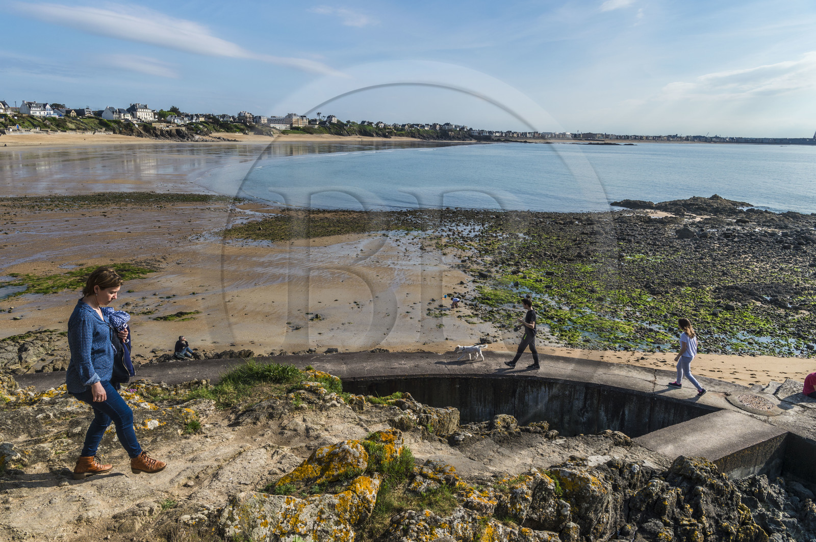 France, Ille-et-Vilaine (35), Côte d'Emeraude, Saint-Malo, plage à Le Pont