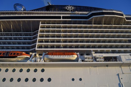France, Bouches du Rhone, Marseille, cruise ship in the Bay of Marseille