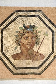 France, Rhone, Lyon, historical site listed as World Heritage by UNESCO, colline de Fourviere, Gallo-Roman Museum of Fourvière, Bacchus (Dionysos) mosaic from Severus time