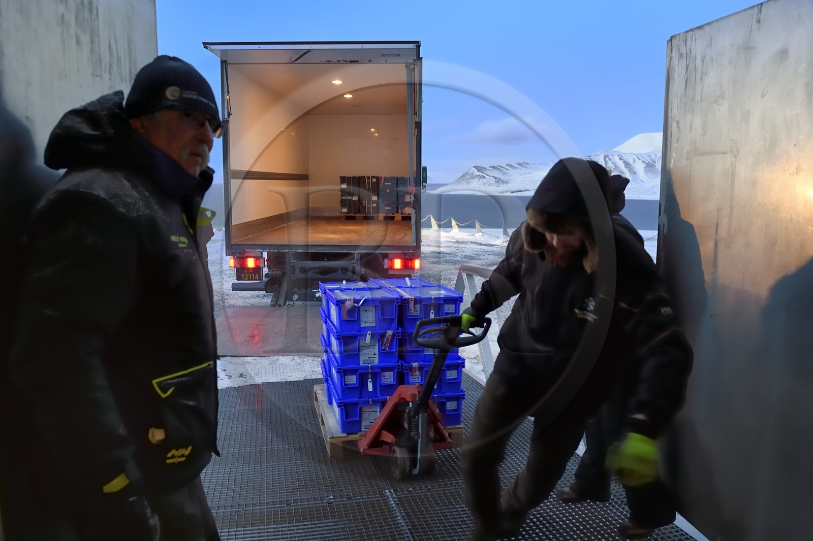 Norway, Svalbard, Spitzbergen, Longyearbyen, Svalbard Global Seed Vault (Seed Bank) provides a safety back-up for existing genebank collections, seed delivery by NordGen