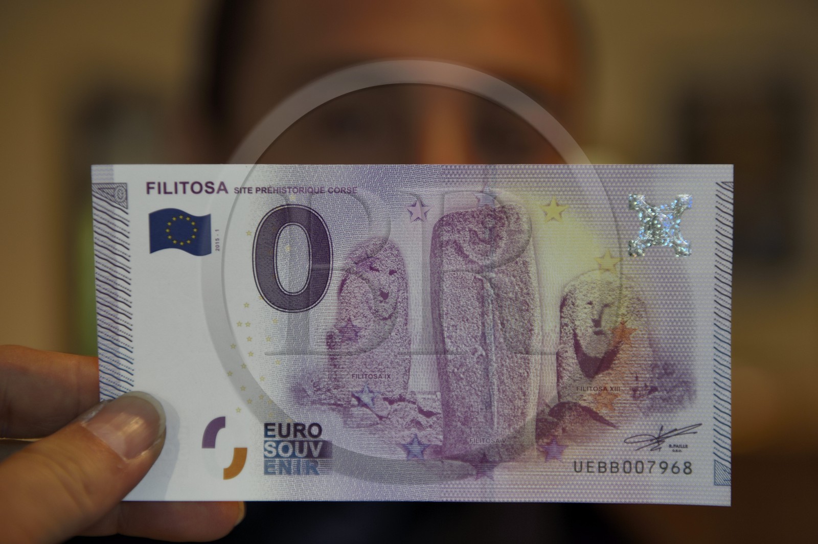 France, Corse du Sud, prehistoric site of Filitosa, note issued by the Bank of France bearing the image of Filitosa