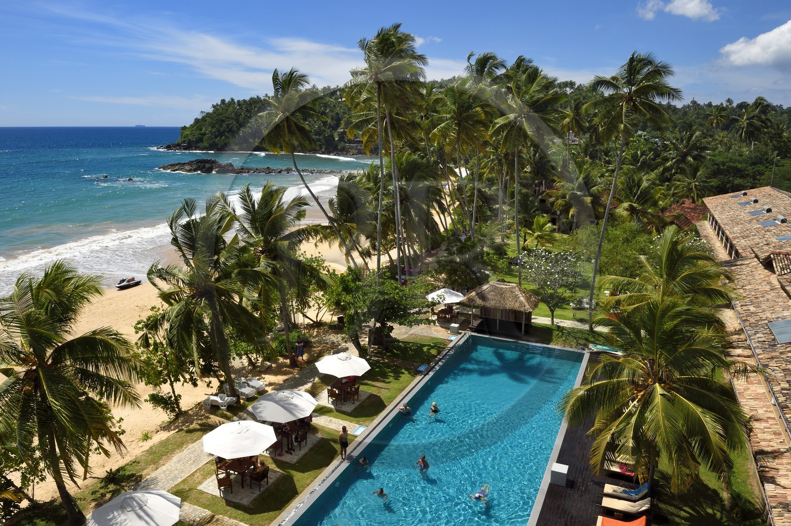 Sri Lanka, Southern Province, Weligama, Mirissa Beach, Paradise Beach Club hotel