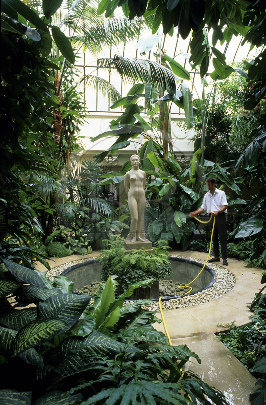France, Paris (75), le Palais du Luxembourg, la Présidence, le jardin d'hiver, ancien cloître du couvent