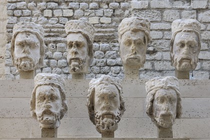 France, Paris (75), musée du Moyen-Age, ancien hôtel de Cluny, têtes des rois de Judas provenant de la Galerie des Rois de Notre-Dame