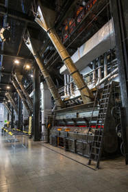 Portugal, Lisbonne, quartier de Belem, MAAT (Musée d'Art, Architecture et Technologie ou Museu de Arte, Arquitetura e Tecnologia) sur les bords du Tage, musée de l'électricité et expositions d'art moderne dans l'ancienne centrale thermique Central Tejo