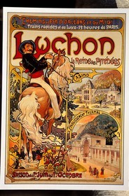 France, Haute-Garonne (31), ancienne affiche de promotion de Bagnères-de-Luchon par les chemins de fer