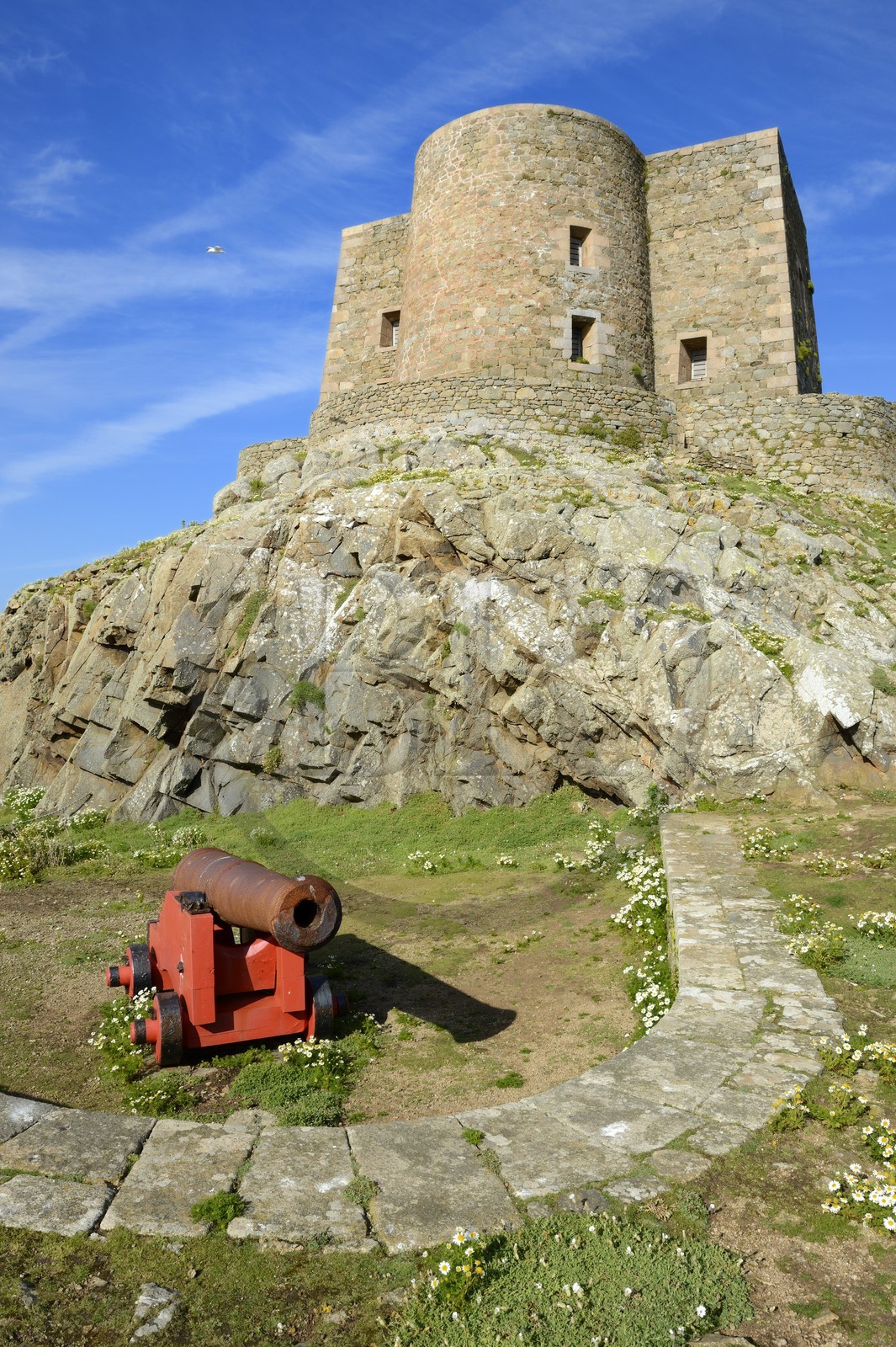 France, Côtes-d'Armor (22), Perros-Guirec, archipel et réserve ornithologique de Sept-Iles, Ile aux Moines, ancien fort