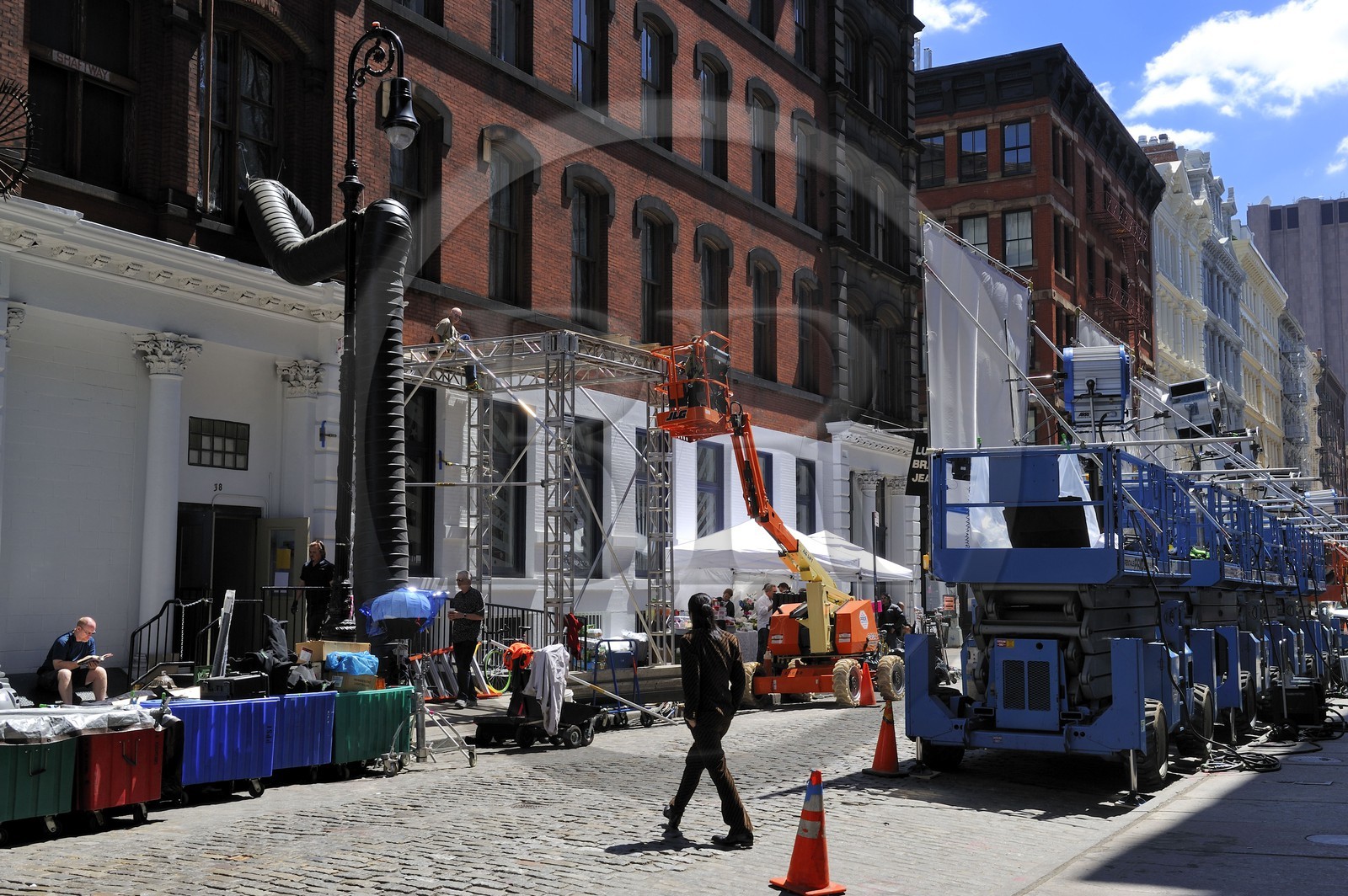 Etats-Unis, New York, Manhattan, Soho, quartier historique des immeubles en Cast Iron sur Greene Street, tournage de Men in Black 3