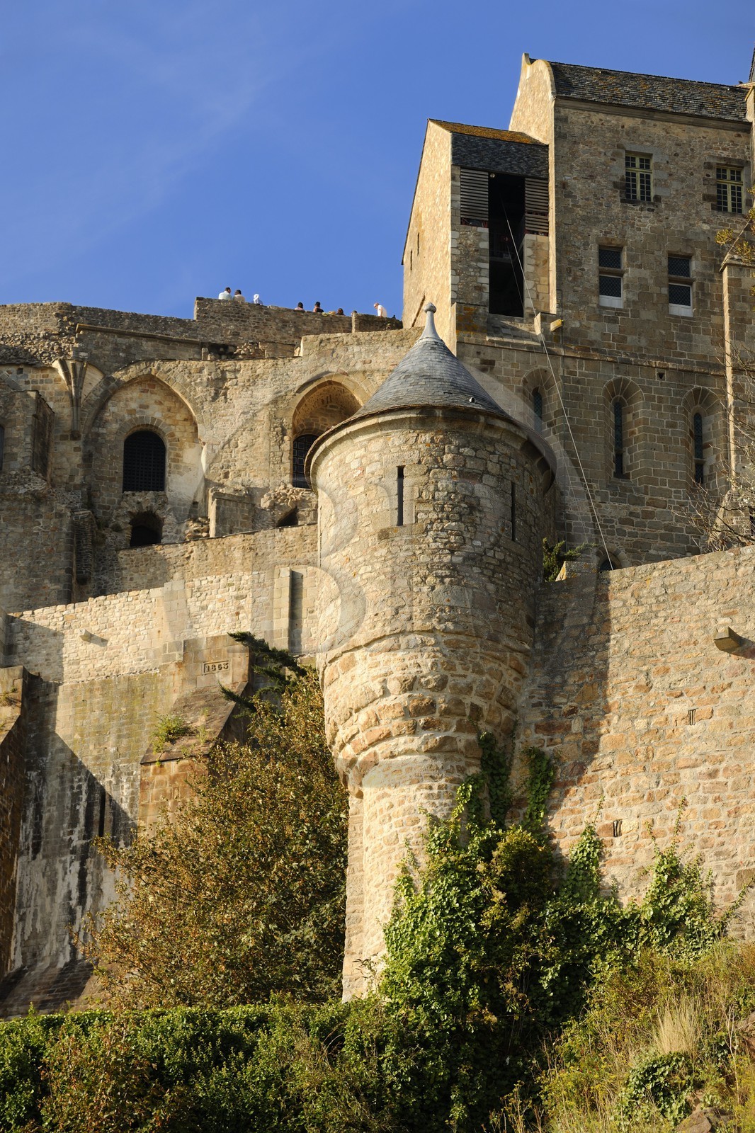 France, Manche, Mont Saint Michel, listed as World Heritage by UNESCO, Bartizan under the Abbey