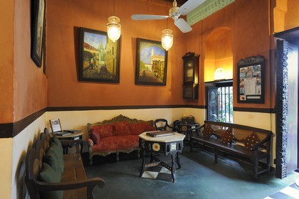 Tanzanie, archipel de Zanzibar, île de Unguja (Zanzibar), ville de Zanzibar, quartier Stone Town, classé Patrimoine Mondial de l' UNESCO, l’hôtel de charme 236 Hurumzi dans une maison traditionnelle