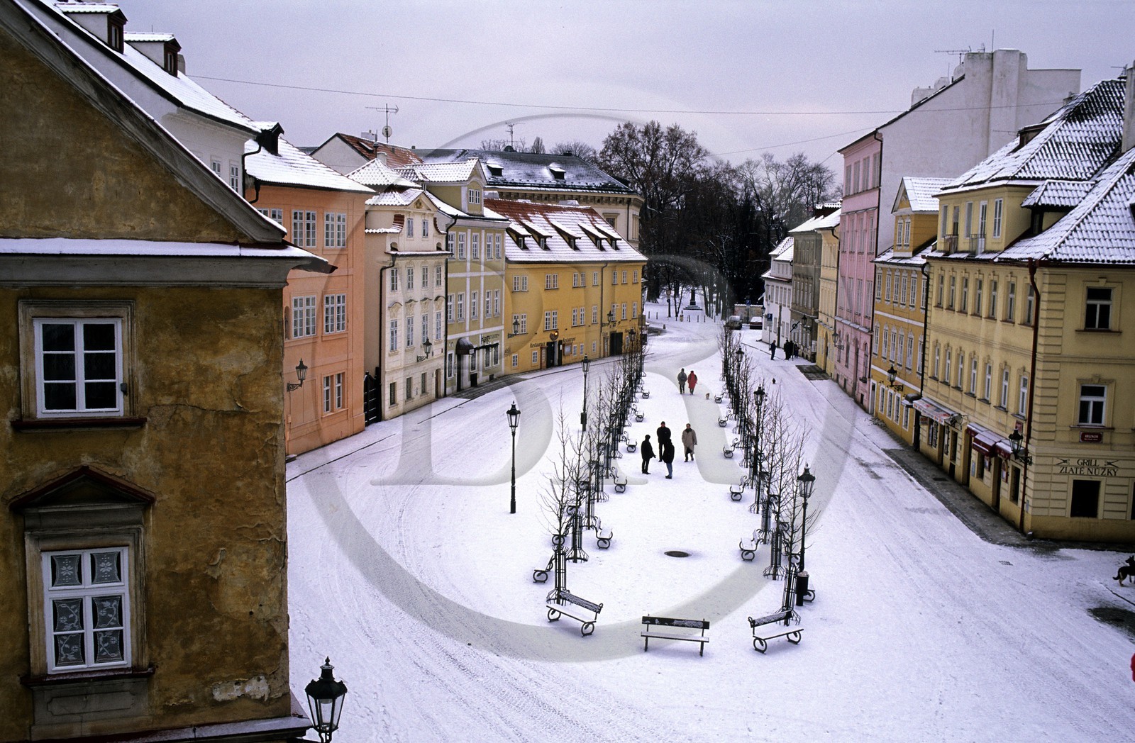 République Tchèque, Prague, la place Kampa sur l' île Kampa qui traverse le Pont Charles