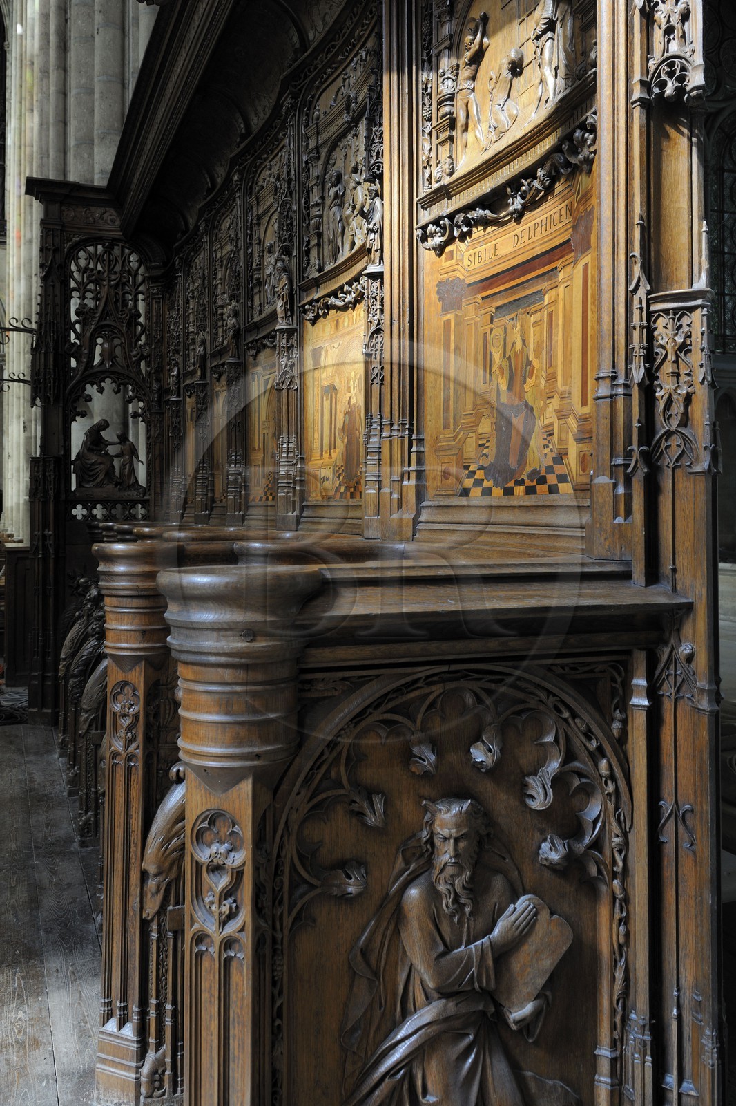 France, Seine-Saint-Denis (93), Saint-Denis, la basilique de Saint-Denis, stalles pré-Renaissance de l'avant-choeur