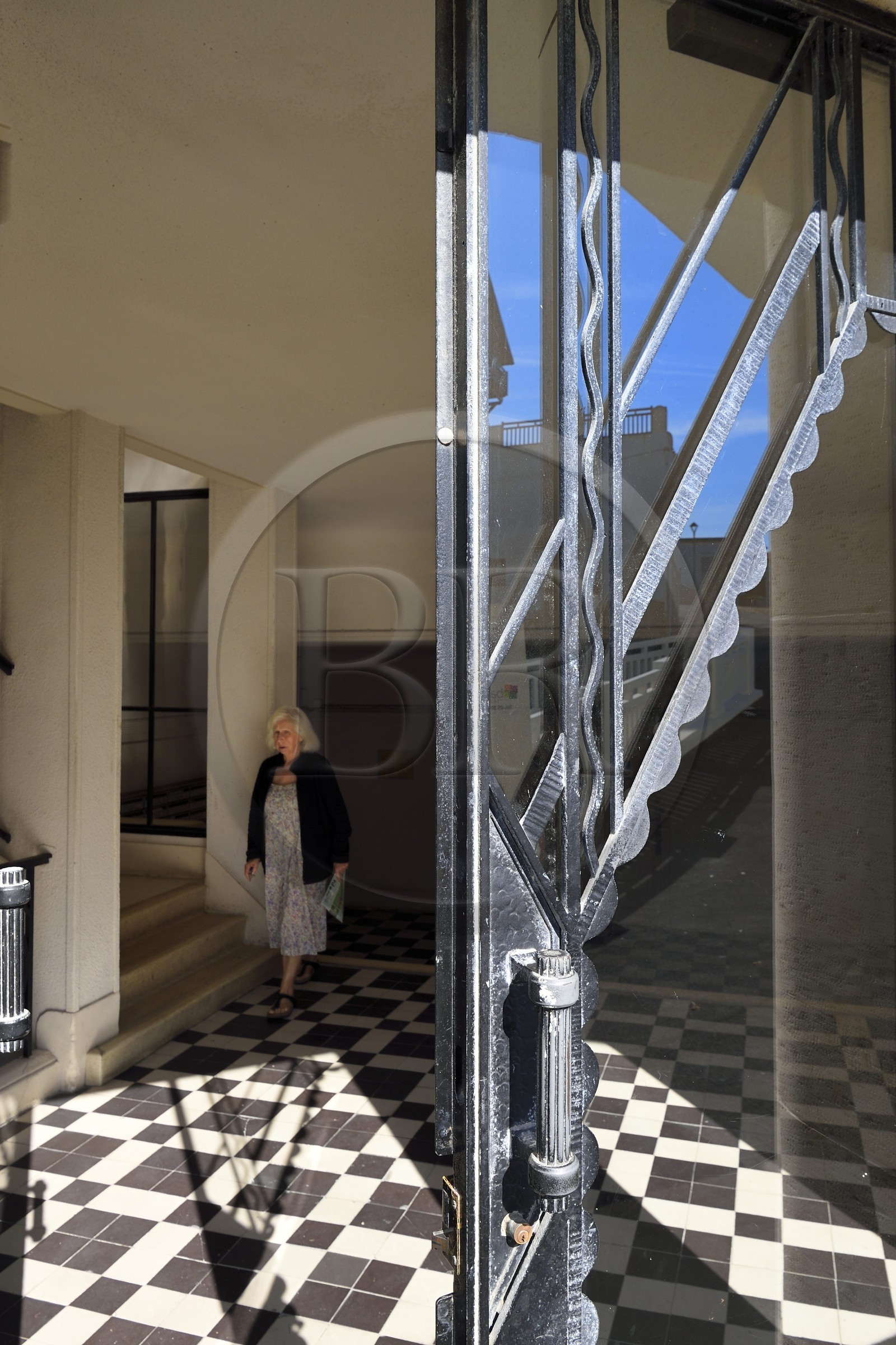 France, Pyrenees Atlantiques, Basque Country coast, Guethary, former art deco Guétharia hotel built in the 1920s turned into a residence