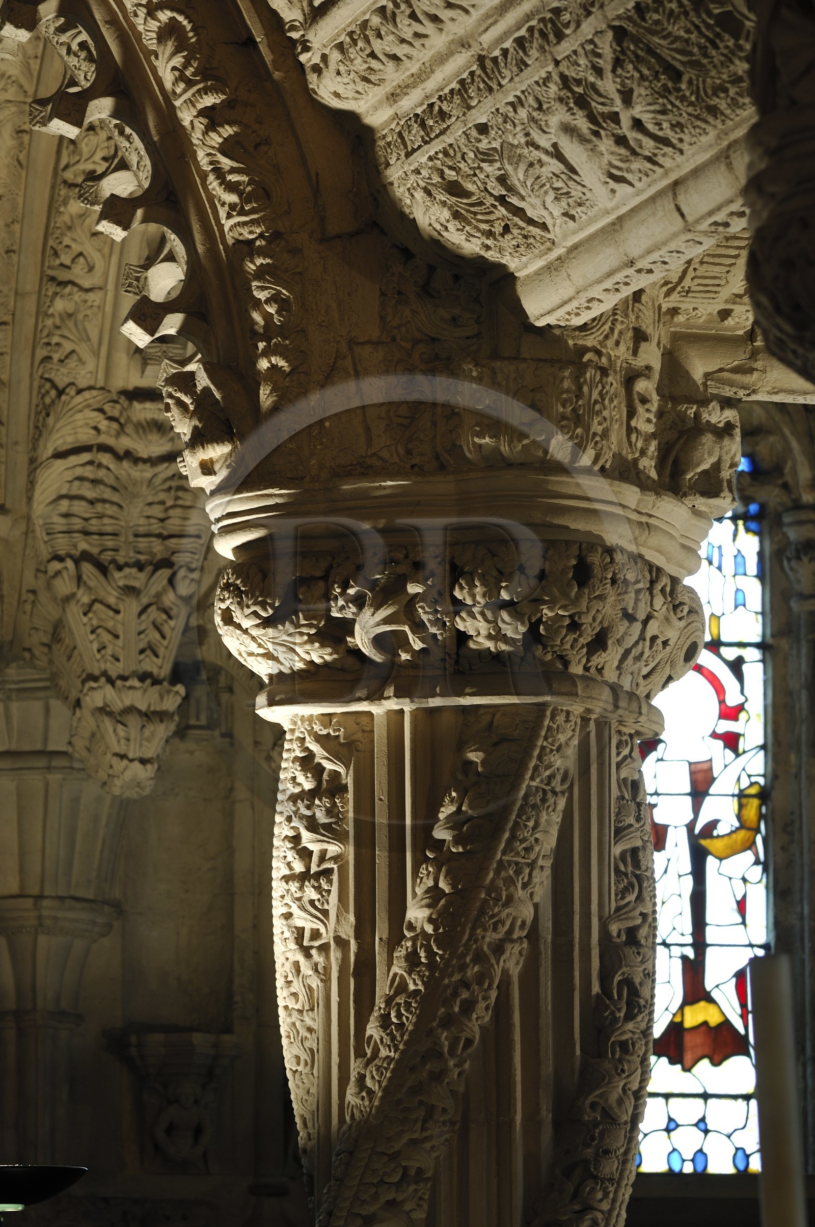 Royaume-Uni, Ecosse, Midlothian, Roslin, la Chapelle Rosslyn, la Colonne de l'Apprenti