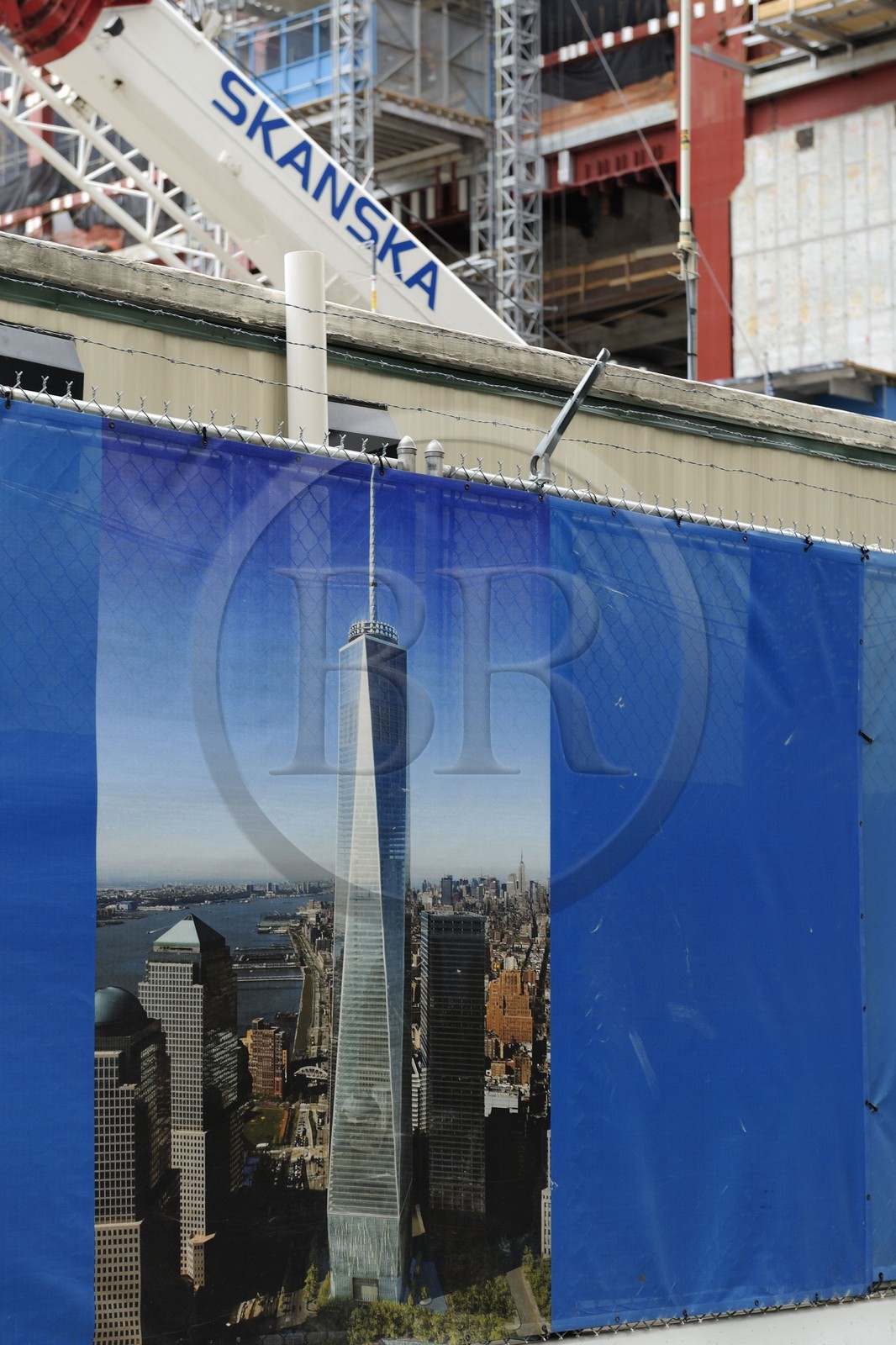 Etats-Unis, New-York, Manhattan, reconstruction du site de Ground Zero avec le One World Trade Center (Freedom Tower)