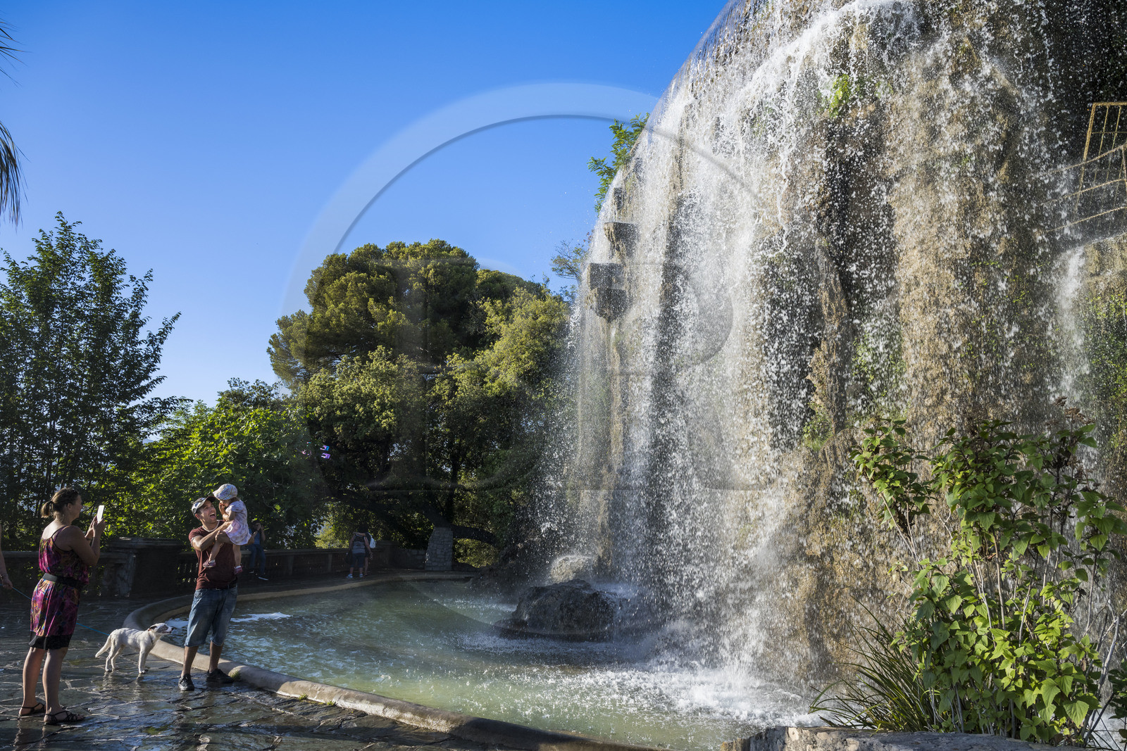 France, Alpes-Maritimes (06), Nice classée Patrimoine Mondial de l'UNESCO, cascade du Casteu sur la Colline du Chateau