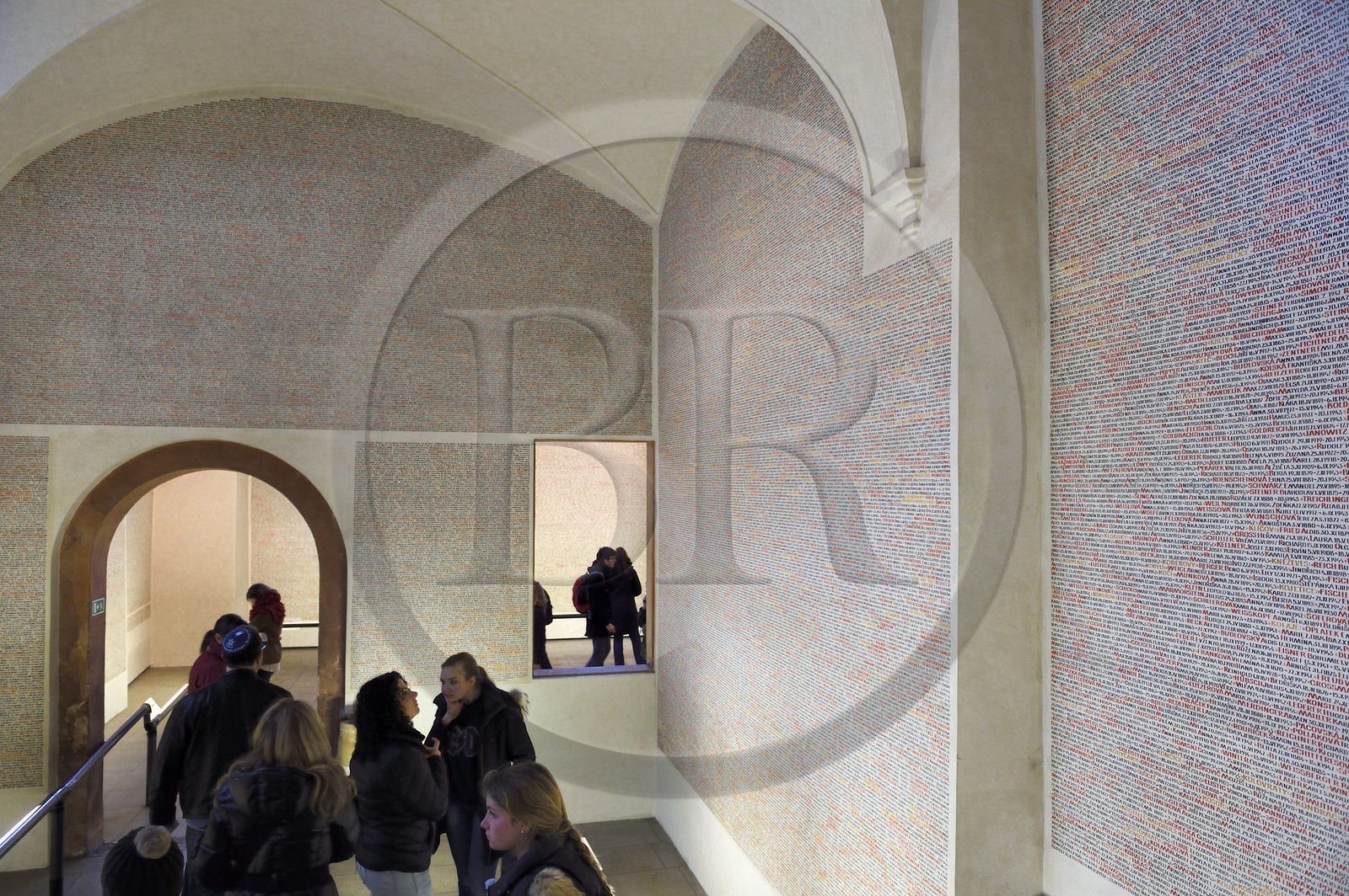 République Tchèque, Prague, centre historique classé Patrimoine Mondial de l'UNESCO, quartier juif de Josefov, Pinkas Synagogue, Mur des noms, Mémorial pour les 80000 victimes juives de l'Holocauste de Bohême et de Moravie