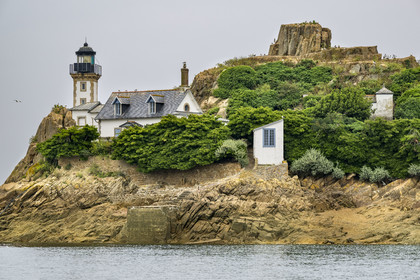France, Finistère, Morlaix bay, Carantec, Louet Island and its lighthouse