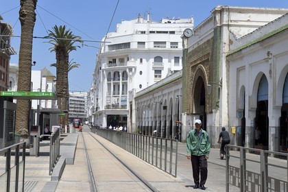 Morocco, Casablanca, Mohammed V boulevard, the central Market built in 1917 by architect Pierre Bousquet