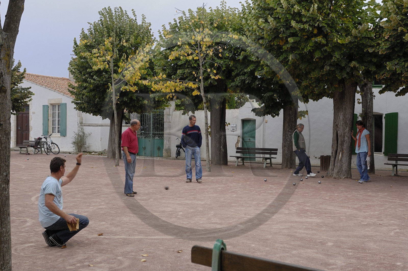 France, Charente-Maritime (17), ile de Ré, place centrale de Loix