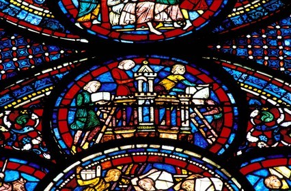 France, Eure-et-Loir (28), Chartres, vitraux de la cathédrale Notre-Dame de Chartres classée Patrimoine Mondial de l' UNESCO