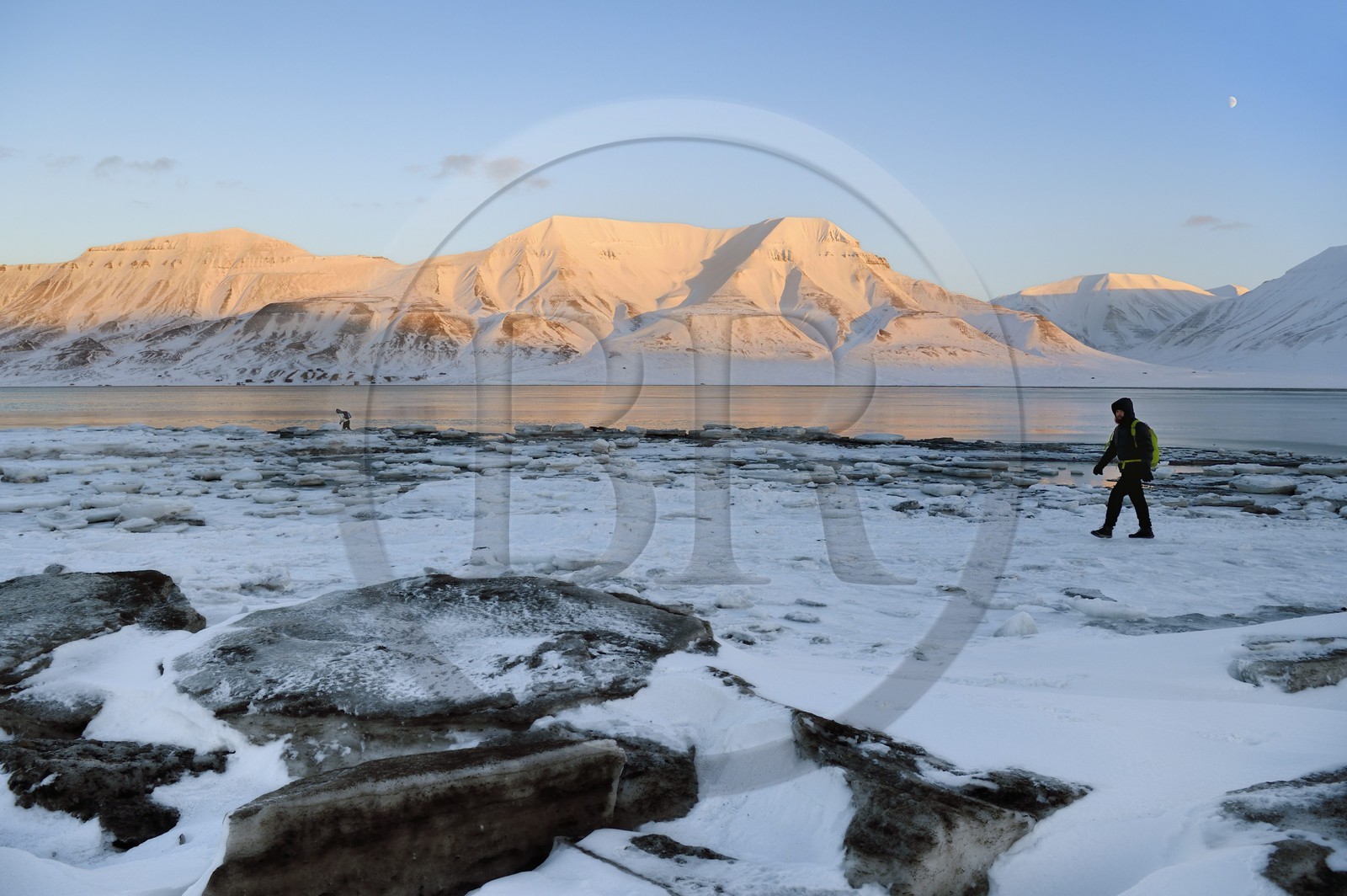 Norvège, Svalbard, Spitzberg, Longyearbyen, Adventfjorden