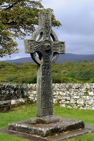 Royaume-Uni, Ecosse, Hébrides intérieures, Ile de Islay, kildalton church sur la côte Est, la Kildalton Cross (croix celtique de Kildalton) sculpté probablement dans la seconde moitié du VIIIème siècle