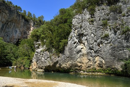 France, Var, Provence Verte, between the villages of Correns and Châteauvert, the gorges of the Vallon Sourn, the river Argens