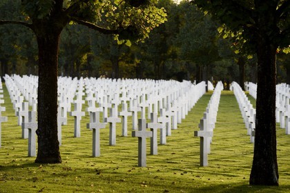 France, Meuse (55), le cimetière américain de Romagne-sous-Montfaucon, 14 246 américains ayant combattu lors de la Première Guerre mondiale y sont enterrés