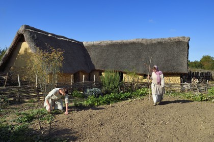 France, Calvados (14), Hérouville-Saint-Clair, Domaine de Beauregard, le parc historique Ornavik, reconstitution d'un village carolingien avec ses artisans et fermiers, la grande ferme